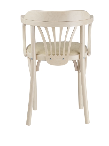 Деревянный стул Венский беленый дуб с мягким сиденьем из экокожи