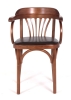 Деревянный стул Венский средний тон с мягким сиденьем из экокожи