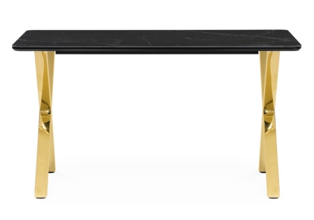 Керамический стол Селена 3 140х80 черный мрамор, золото