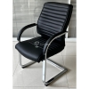 Кресло K-8010L черная кожа, на полозьях