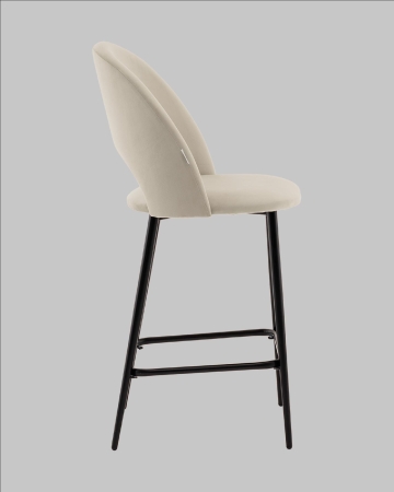 Стул полубарный Меган SN велюр бежевый