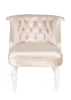 Деревянное кресло Бархат бежевое с белыми ножками