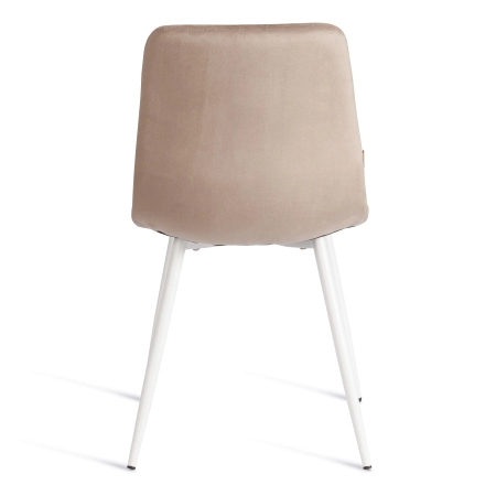 Стул CHILLY бежевый, велюр и металл, мягкое сиденье, без подлокотников