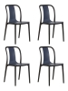 Набор 4 шт Стул обеденный ADAM, черный и серо-голубой
