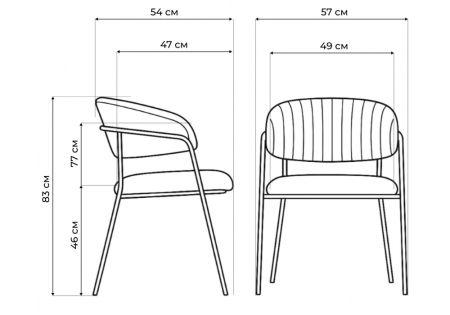 Стул на металлокаркасе Kamelia серый, золотой