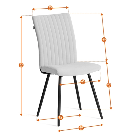 Стул обеденный Monte Carlo черный, экокожа и металл, мягкое сиденье, без подлокотников