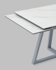 Стол Керас 120-180/80/75 столешница МДФ16/керамика Snow white подстолье металл серый