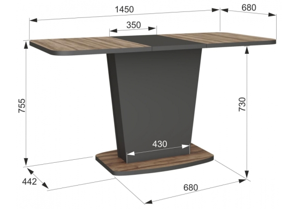 Стол деревянный Комфорт авелано, графит