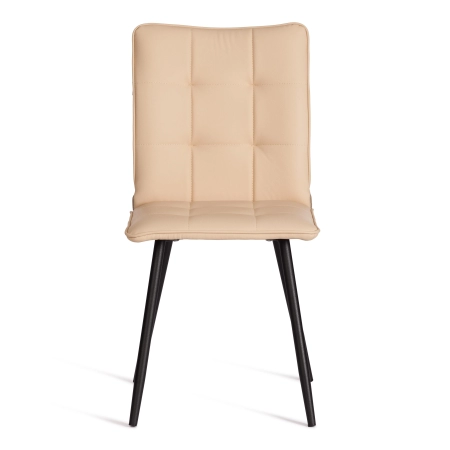 Стул обеденный Bari бежевый, экокожа и металл, мягкое сиденье, без подлокотников