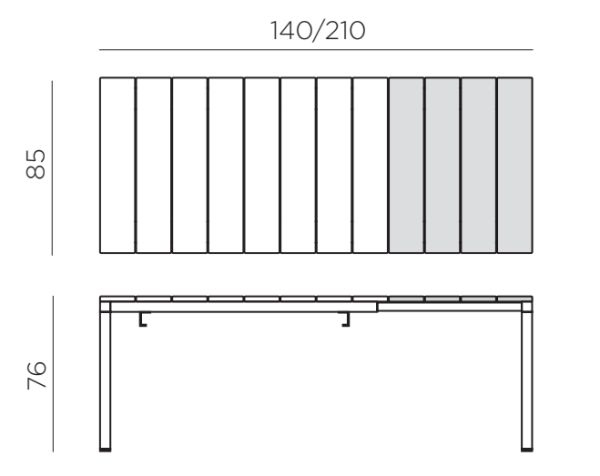 Стол пластиковый раздвижной Rio 140 Extensibile антрацит