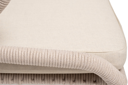 "Малага" обеденная группа на 4 персоны со стульями "Милан", каркас белый, роуп бежевый