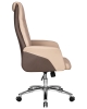 Офисное кресло LEONARD бежевый и коричневый, экокожа и металл, мягкое сиденье, с подлокотниками