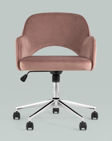 Кресло компьютерное Кларк велюр розовый