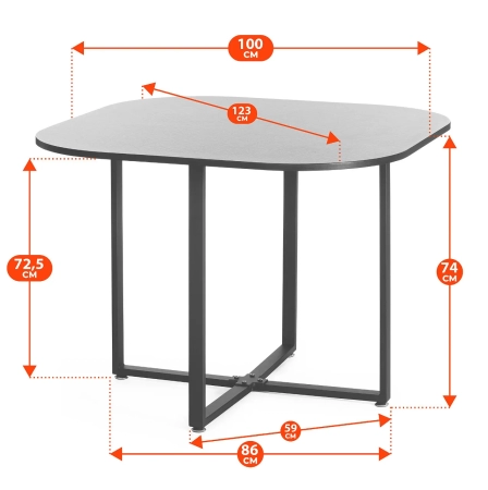 Комплект (стол, 4 стула) QUADRON (mod. PT14) синий
