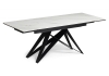 Керамический стол Блэкберн 160(220)х89 белый мрамор snow white, черный