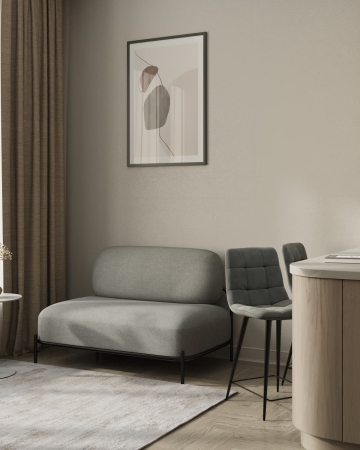 Стул полубарный Джанго велюр серый высота сиденья 60 см