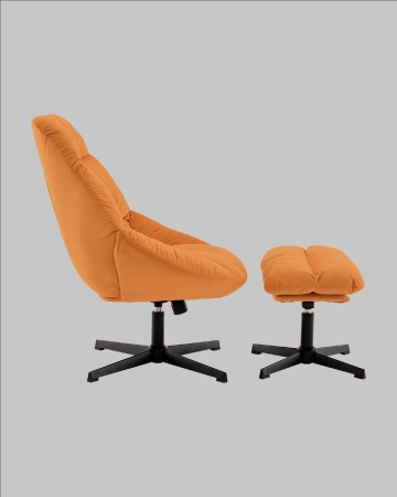 Кресло Оррелл терракотовый с оттоманкой