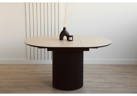 Керамический стол Стивен 100(140) okara light yellow, черный