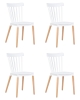 Набор 4 шт Стул обеденный THEO, ножки светлый бук белый (W-02)