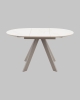 Стол круглый Миндель D100 столешница керамика белый глянец, основание металл латте