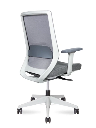 Кресло офисное Mono LB серый, ткань и пластик, мягкое сиденье, с подлокотниками