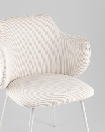 Стул обеденный Eira вельвет белый