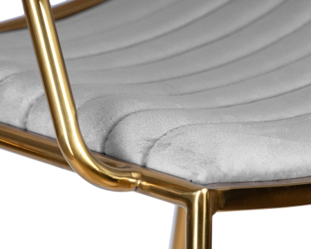 Набор 2 шт Стул барный MILLER GOLD, cветло-серый велюр (135-37)