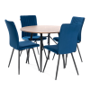 Стул обеденный Monte Carlo синий с черными ножками
