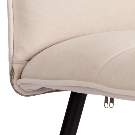 Стул обеденный Sweet белый и серый, ткань и металл, мягкое сиденье, без подлокотников