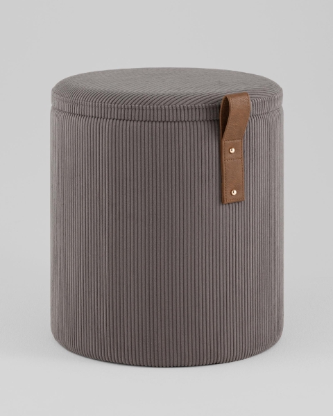 Пуф Руни S с ящиком вельвет темно-серый