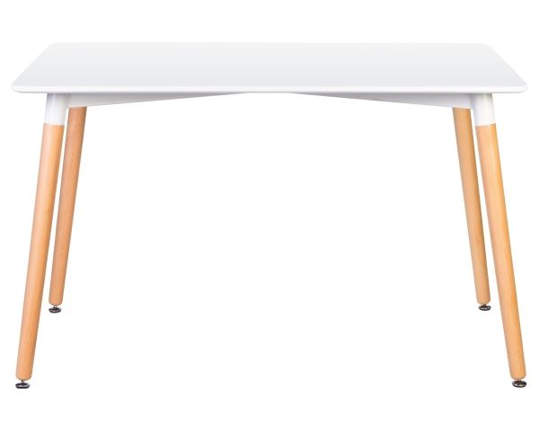 Стол обеденный SERRA WIDE ножки светлый бук, столешница белая