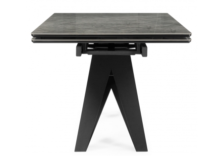 Керамический стол Блэкберн 160(220)х89 серый мрамор baolai, черный