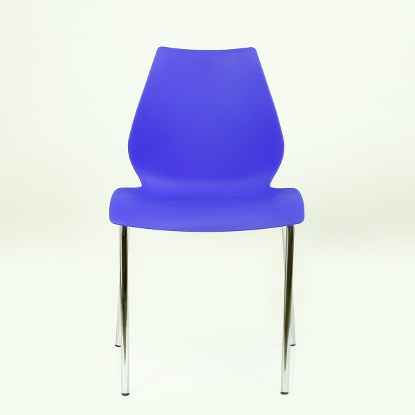 Стул N-234 Lili хром металл, стопируемый, синий