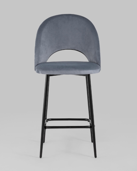 Стул полубарный Меган SN велюр серый