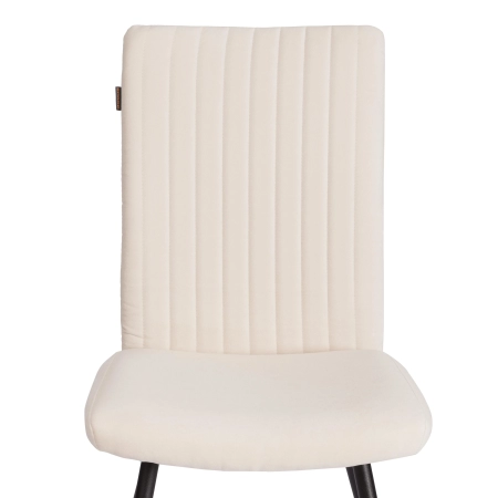 Стул обеденный Monte Carlo белый и серый, ткань и металл, мягкое сиденье, без подлокотников