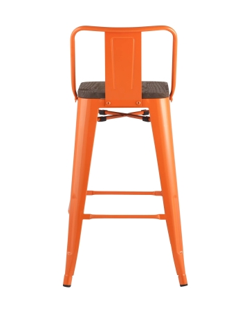 Стул полубарный TOLIX WOOD со спинкой оранжевый глянцевый