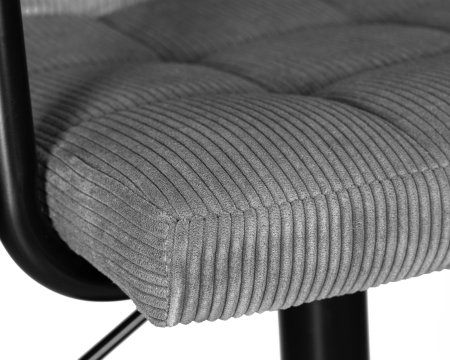 Стул барный KRUGER ARM BLACK серый вельвет