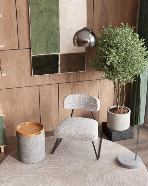 Кресло лаунж Kate серый