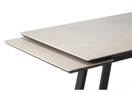 Керамический стол Памелла 120(180)х80 carmen light grey, черный