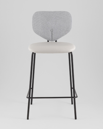 Стул полубарный Masey серый с серой экокожей