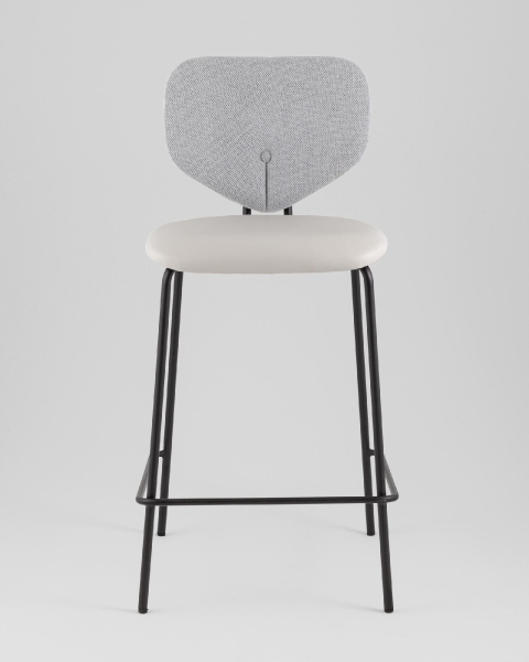 Стул полубарный Masey серый с серой экокожей