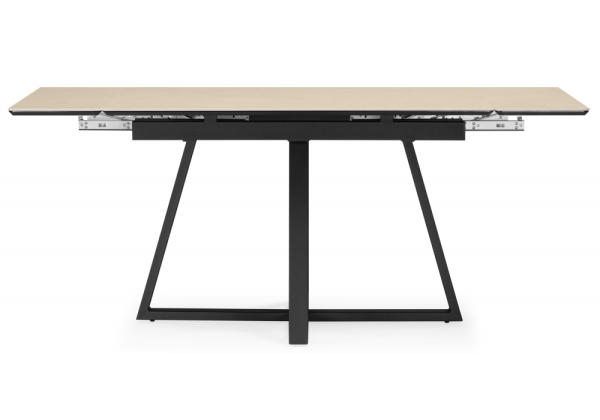 Керамический стол Памелла 120(180)х80 okara light yellow, черный