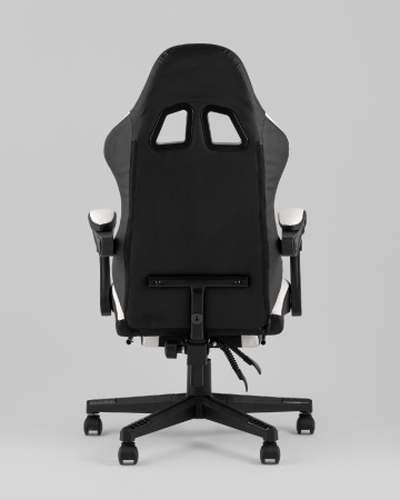 Кресло спортивное Prophet TopChairs с оттоманкой черно-белый