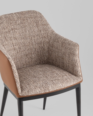 Стул обеденный Itan NC коричневый с коричневой экокожей