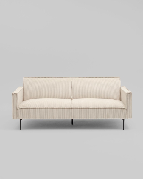 Диван прямой Кассель велюр рельефный молочный