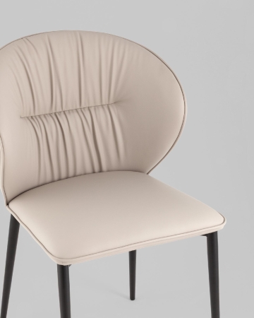 Стул обеденный Deia светло-серая экокожа черные ножки