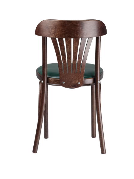 Стул Астра с мягким сиденьем темный тон, экокожа зеленая