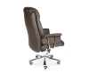 Кресло офисное Президент сталь и хром, темно-коричневая кожа