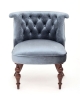 Кресло Бархат темный тон, грязно-голубой