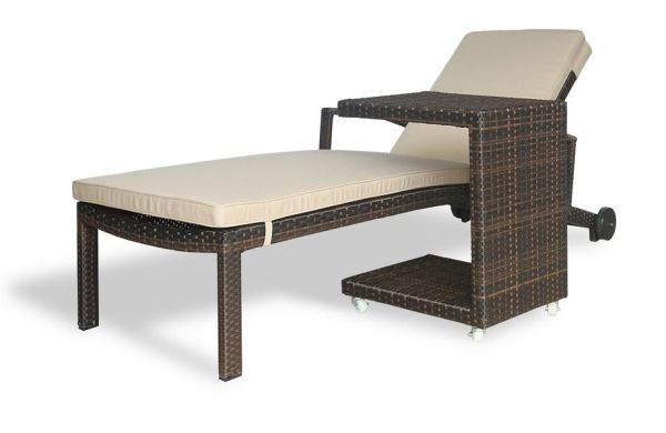 Плетеный кофейный стол MILANO темно-коричневый для шезлонга